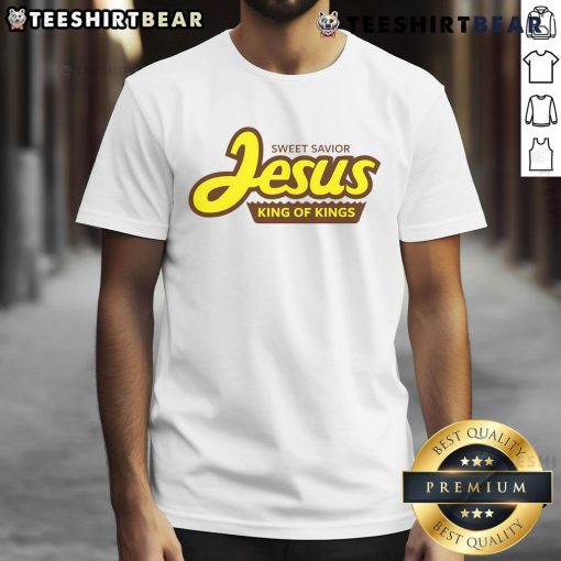 Top Sweet Savior Jesus King Of Kings T-Shirt design featuring a bold graphic and inspiring religious message.