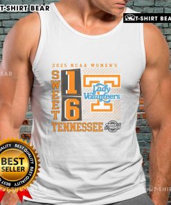 Top Tennessee Volunteers 2025 NCAA Women's Basketball Tournament Sweet 16 No Look Pass tank top displayed on a mannequin.