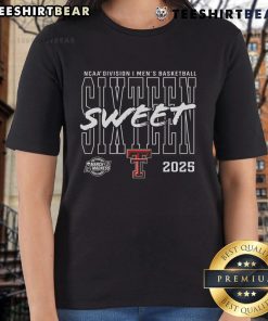 Alt Text: Top Texas Tech Red Raiders 2025 NCAA Men's Basketball Tournament March Madness Sweet 16 Ladies Tee shirt design.