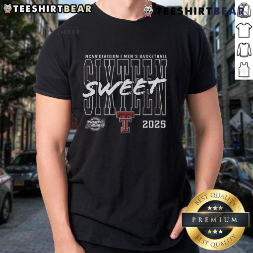 Top Texas Tech Red Raiders 2025 NCAA Men's Basketball Tournament Sweet 16 T-Shirt featuring bold team graphics.