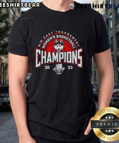 Alt Text: UConn Women's Basketball Big East Champs X23 T-Shirt featuring team colors and logo, perfect for fans and supporters.