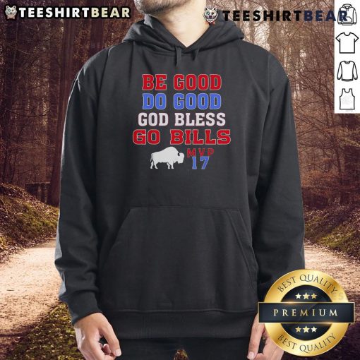Alt Text: Top vintage 'Be Good Do Good God Bless Go Bill MVP 17' hoodie, featuring a stylish design and vibrant colors.