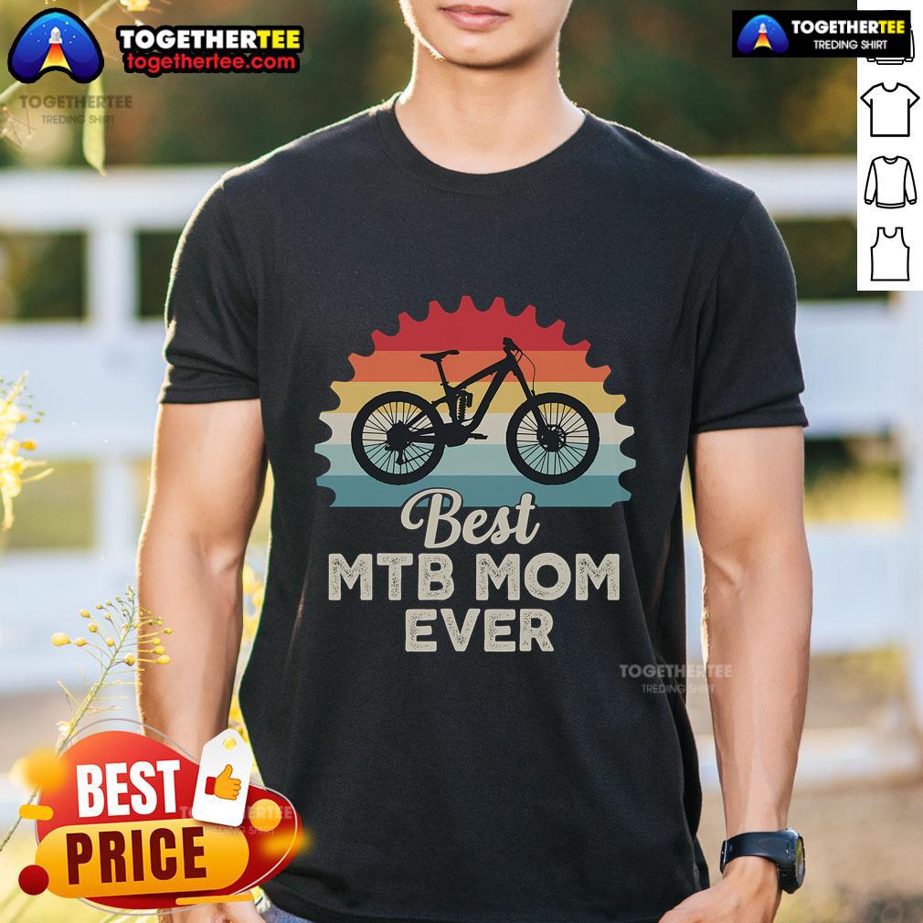 Top Vintage Mountain Bike Sunset Retro Bike Best Mtb Mom Ever T Shirt Top vintage mountain bike sunset graphic on 'Best MTB Mom Ever' T-shirt, perfect for biking enthusiasts and moms.