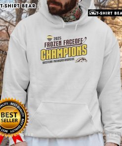 Top Western Michigan Broncos Fanaticity 2025 Frozen Faceoff Champion Hoodie in navy blue, showcasing team pride.
