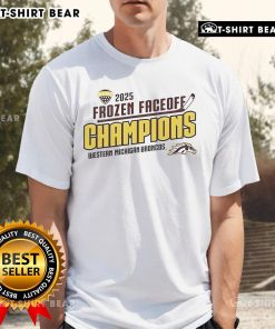 Alt Text: Top Western Michigan Broncos Fanaticity 2025 Frozen Faceoff Champion T-Shirt showcasing team pride and championship spirit.