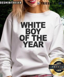Alt Text: Stylish Top White Boy of the Year sweatshirt in white, perfect for trendy casual wear and street fashion.