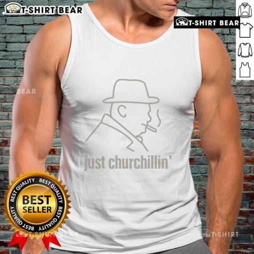 Top Winston Churchill World War 2 tank top featuring a vintage design and historical imagery of Churchill.