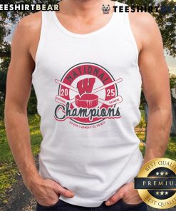 Top Wisconsin Badgers 2025 NCAA Frozen Four Women's Ice Hockey Tournament Champions tank top in vibrant team colors.