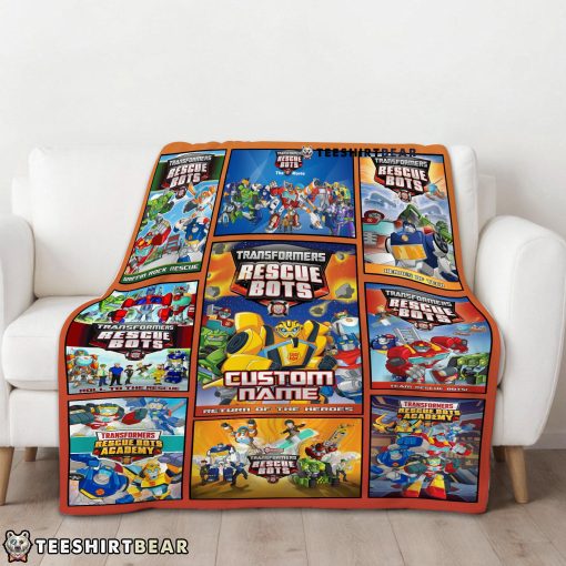 Transformer Rescue Bots Collage Poster Blanket Fleece Customized Blanket