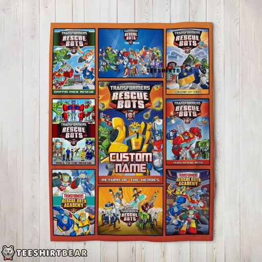 Transformer Rescue Bots Collage Poster Blanket Fleece Customized Blanket