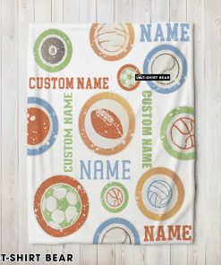 Types Of Sports Balls Blanket Fleece Customized Blanket
