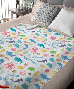 Under The Sea Pattern Blanket Fleece Customized Blanket
