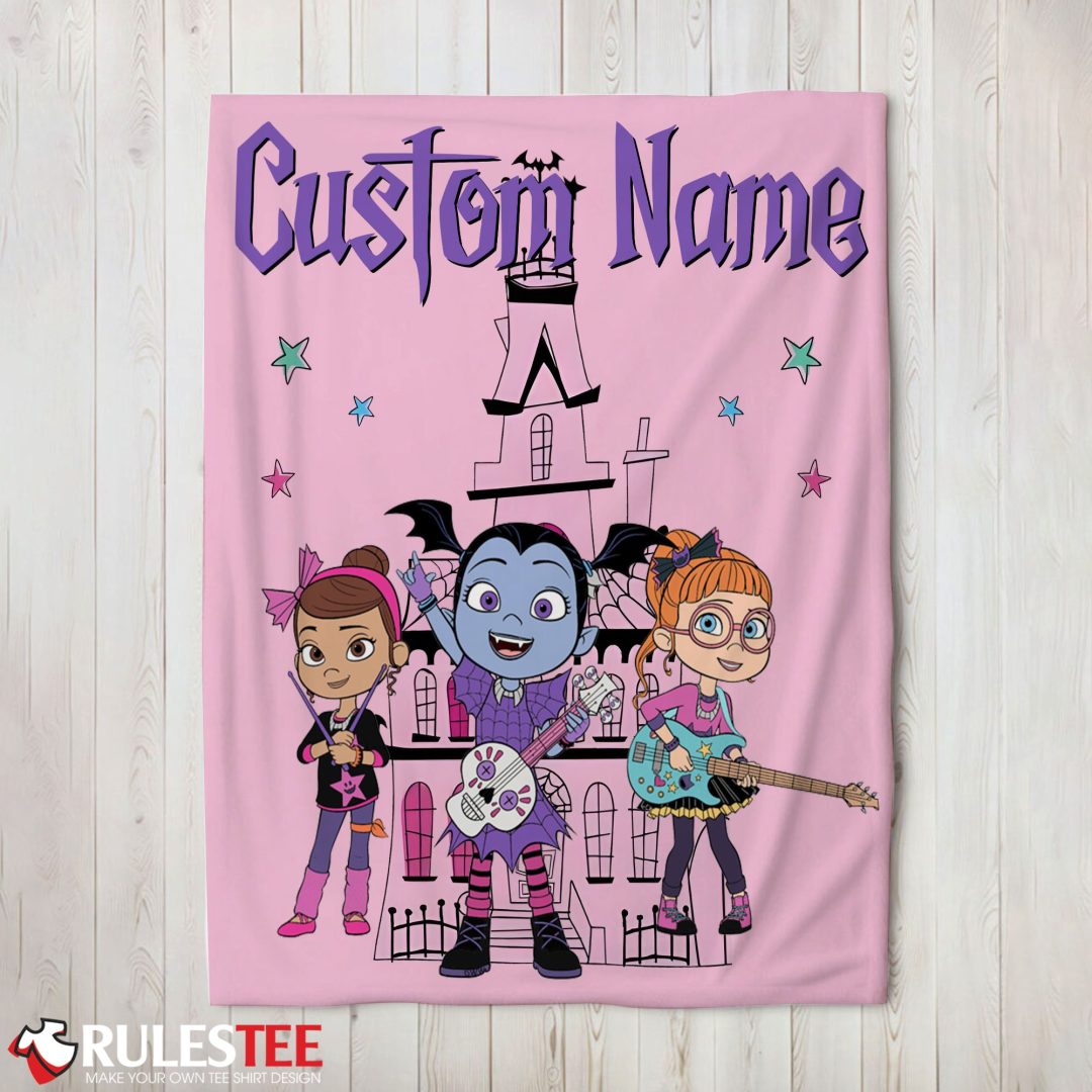 Vampirina With Poppy Peepleson & Bridget Drawing Blanket Fleece Customized Blanket Vampirina With Poppy Peepleson & Bridget Drawing Blanket Fleece Customized Blanket
