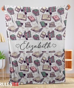 Vintage Book Lover Blanket Fleece Customized Blanket