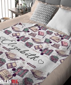 Vintage Book Lover Blanket Fleece Customized Blanket