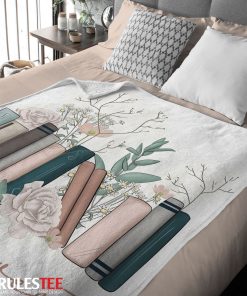 Vintage Floral Book Lover Blanket Fleece Customized Blanket