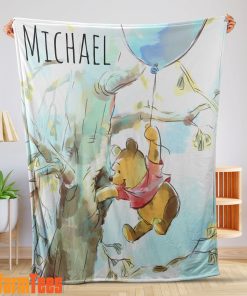 Winnie The Pooh Personalized Minky Blanket Classic Pooh Bear Nursery D