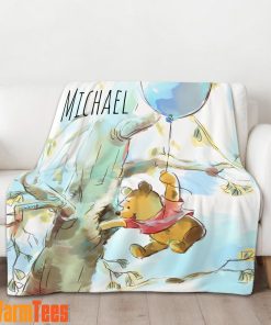 Winnie The Pooh Personalized Minky Blanket Classic Pooh Bear Nursery D