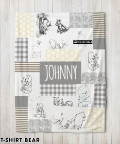 Winnie The Pooh Vintage Patchwork Classic Blanket Fleece Customized Blanket