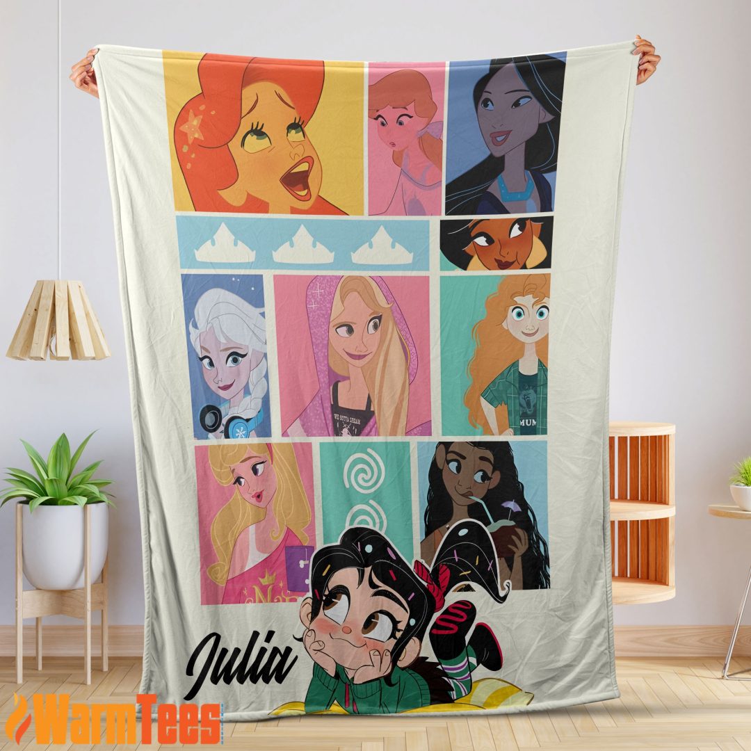 Wreck It Ralph With Disney Princess Blanket Fleece Customized Blanket Wreck It Ralph With Disney Princess Blanket Fleece Customized Blanket