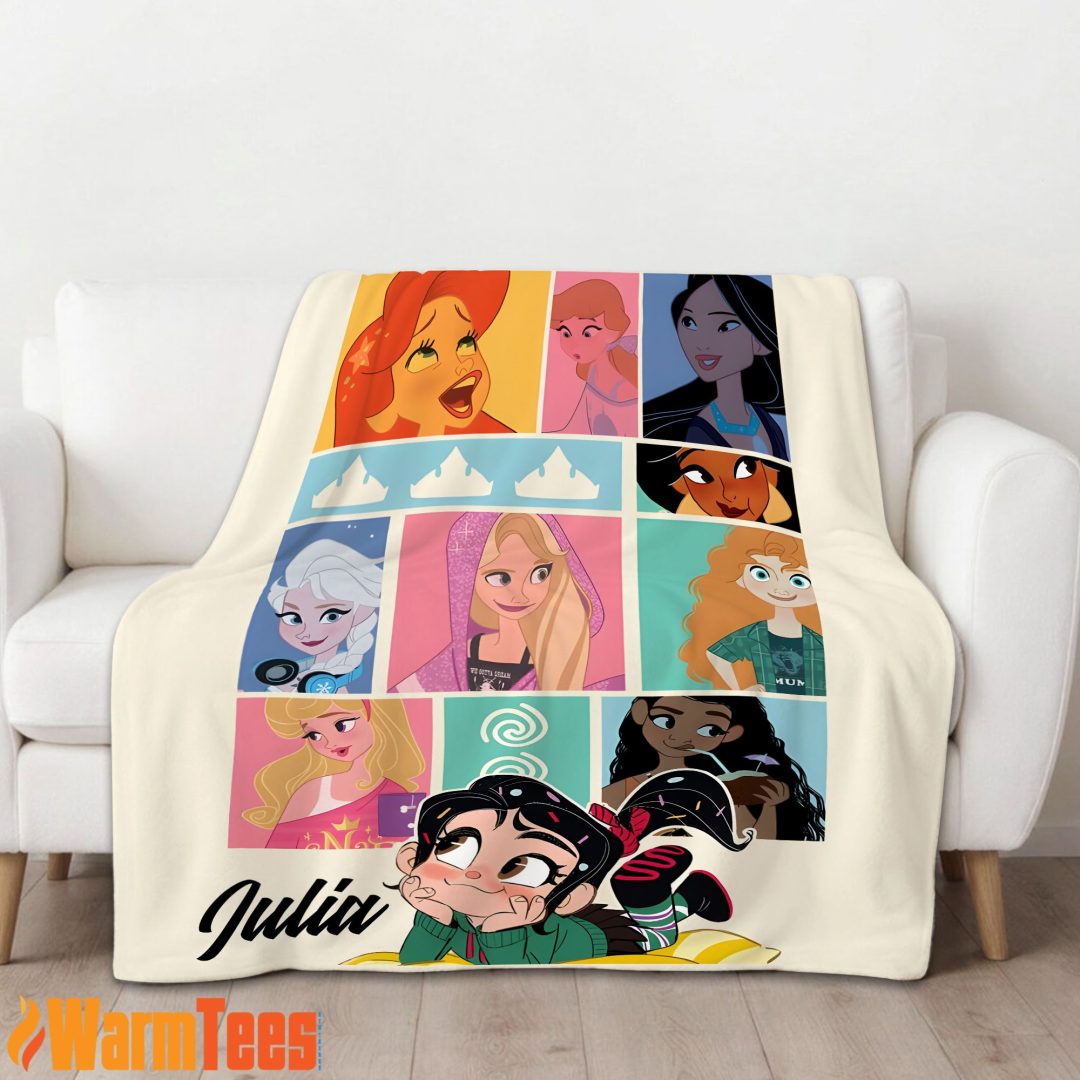 Wreck It Ralph With Disney Princess Blanket Fleece Customized Blanket Wreck It Ralph With Disney Princess Blanket Fleece Customized Blanket