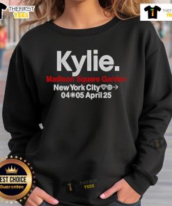 Alt Text: Original Kylie sweatshirt from Madison Square Garden concert, New York City, April 2025, featuring vibrant design.