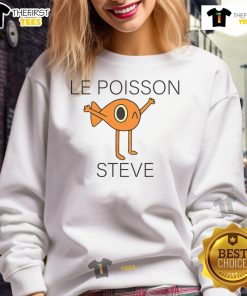 Funny fish Le Poisson Steve sweatshirt featuring a vibrant design of a cartoon fish, perfect for casual wear.