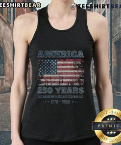 Awesome 250 Years America Anniversary Grunge Flag USA Tank Top showcasing patriotic design for summer celebrations.