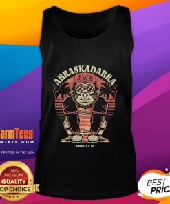 Alt Text: Awesome Abraskadabra Never Let It Die Gorilla Tank Top featuring a bold gorilla graphic and vibrant colors for a trendy look.