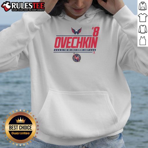Awesome Alexander Ovechkin 8 NHL All-Time Leading Goal Scorer Hoodie showcasing Ovechkin's iconic number 8 design.