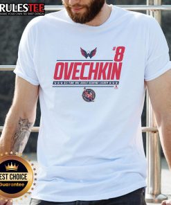 Awesome Alexander Ovechkin NHL All-Time Leading Goal Scorer T-Shirt featuring bold graphics and vibrant colors.