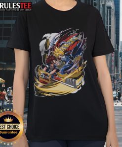Awesome 'Are You Not Entertained' Final Fantasy Ladies Tee featuring iconic characters in vibrant colors and stylish design.