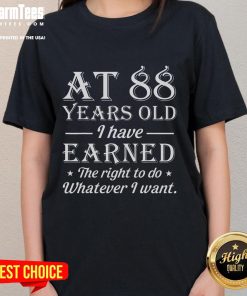 Alt Text: Awesome at 88 years old, this women's tee celebrates freedom with a fun slogan for proud seniors.