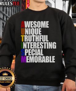 Awesome Autism Awareness Defined Quote Sweatshirt featuring a motivational design promoting autism understanding and support.