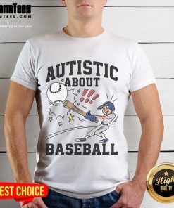Awesome Autistic About Baseball Illustration T-Shirt featuring a colorful design celebrating autism and baseball passion.