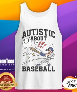 Awesome autistic baseball illustration on a stylish tank top celebrating neurodiversity and sports enthusiasm.