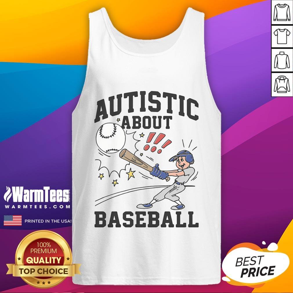 Awesome Autistic About Baseball Illustration Tank Top Awesome autistic baseball illustration on a stylish tank top celebrating neurodiversity and sports enthusiasm.