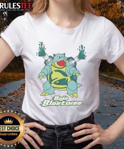 Alt Text: Awesome Baja Blastoise turtle Pokmon ladies tee featuring vibrant graphics, perfect for Pokmon fans and casual wear.