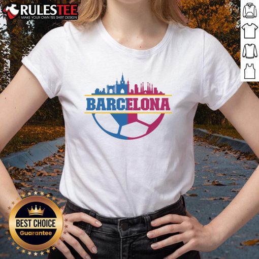 Awesome Barcelona City Ladies Tee featuring a stylish design and vibrant colors, perfect for fans of Barcelona.