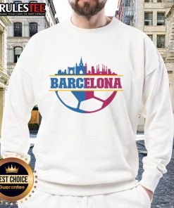 Stylish Awesome Barcelona City Sweatshirt featuring vibrant city graphics, perfect for urban fashion lovers.