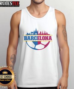 Stylish Awesome Barcelona City tank top featuring vibrant city skyline design, perfect for summer fashion and travel enthusiasts.