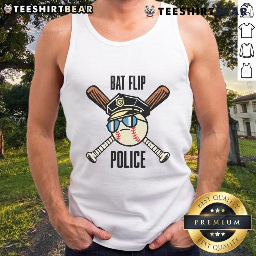 Awesome Bat Flip Police Tank Top featuring a vibrant graphic design perfect for baseball fans and stylish summer wear.