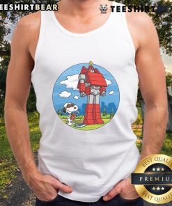 Awesome Beagletron 5000 tank top featuring Snoopy and Woodstock, perfect for dog lovers and Peanuts fans.