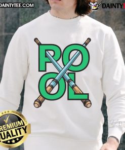 Awesome Billiards Pool Cross Cues Sweatshirt featuring a stylish design for pool enthusiasts.