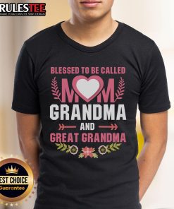 Alt Text: Awesome Blessed To Be Called Grandma And Great Grandma T-Shirt in vibrant colors, perfect gift for proud grandmothers.