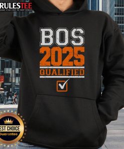 Awesome Boston Qualified Annual Race 2025 hoodie featuring vibrant design and marathon-themed graphics for runners.