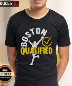 Awesome Boston Qualifier Proud Marathon Running T-Shirt featuring a bold design celebrating marathon achievements.