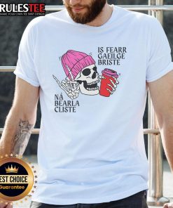 Alt Text: Awesome Broken Irish Is Better Than Clever English Phrase Skull T-Shirt featuring bold graphic design.