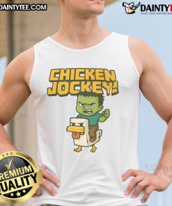 Awesome Chicken Jockey in Minecraft - Baby Zombie riding a chicken, showcasing a fun gaming moment.