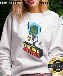 Awesome Chicken Jockey vintage sweatshirt featuring a Minecraft chicken jockey graphic for gaming enthusiasts.